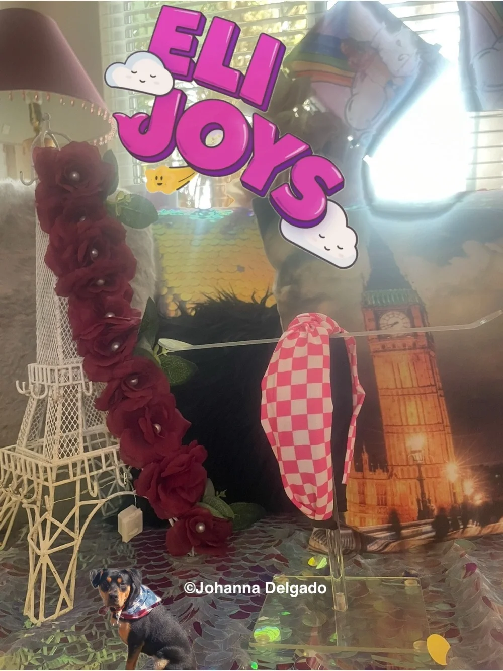 ELIJOYS Knotted Pink Checkerboard Headband